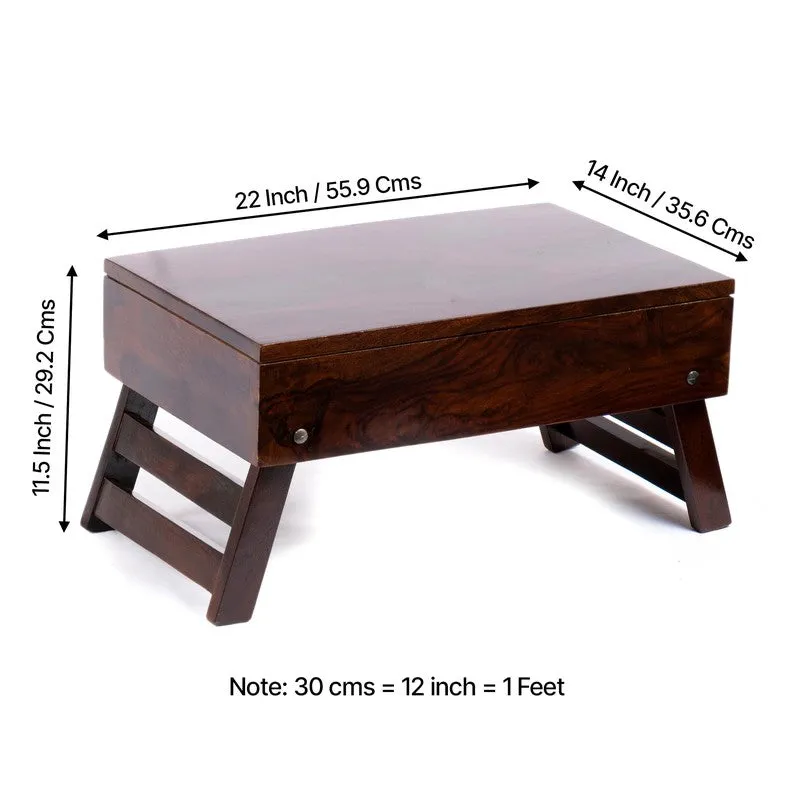 Nverox Sheesham Wooden Side & Bedside Table - Brown media 11