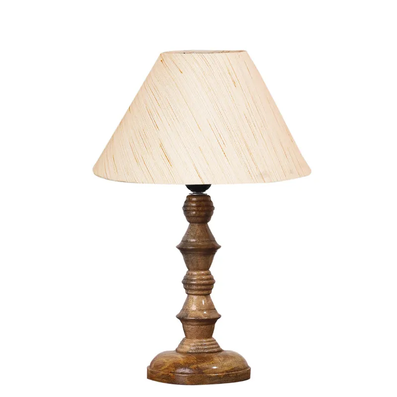 Cotin II Timber Wooden Table Lamp - Ivory,Brown media 6