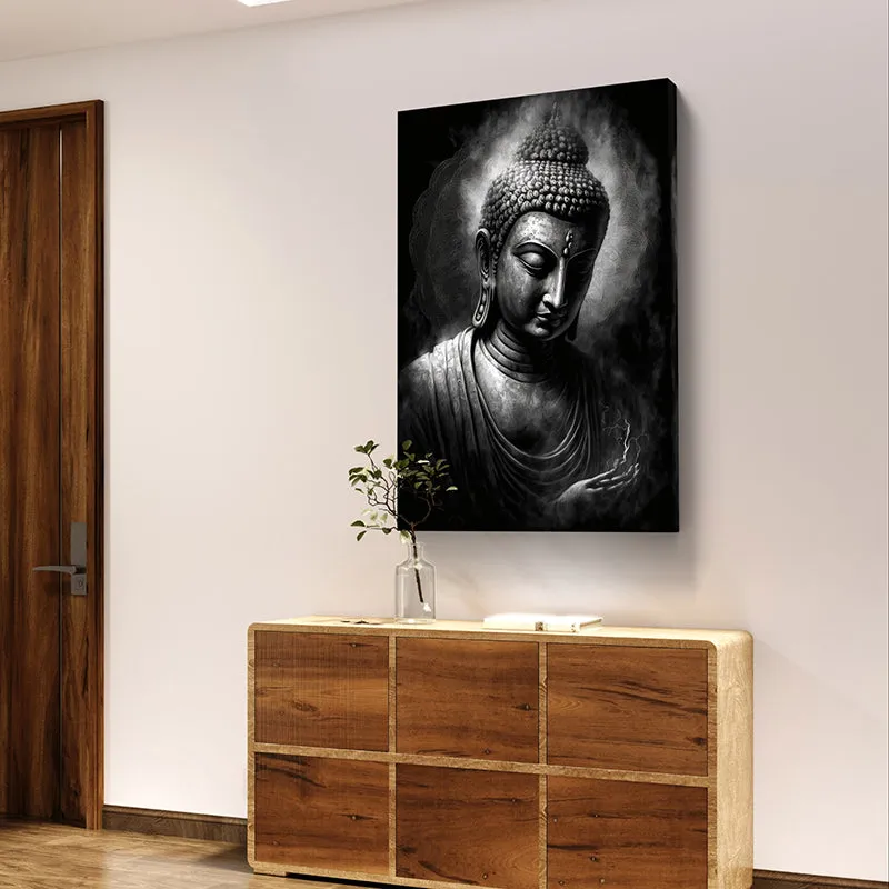 Monochrome Bodhisatwa Canvas Wall Painting media 5
