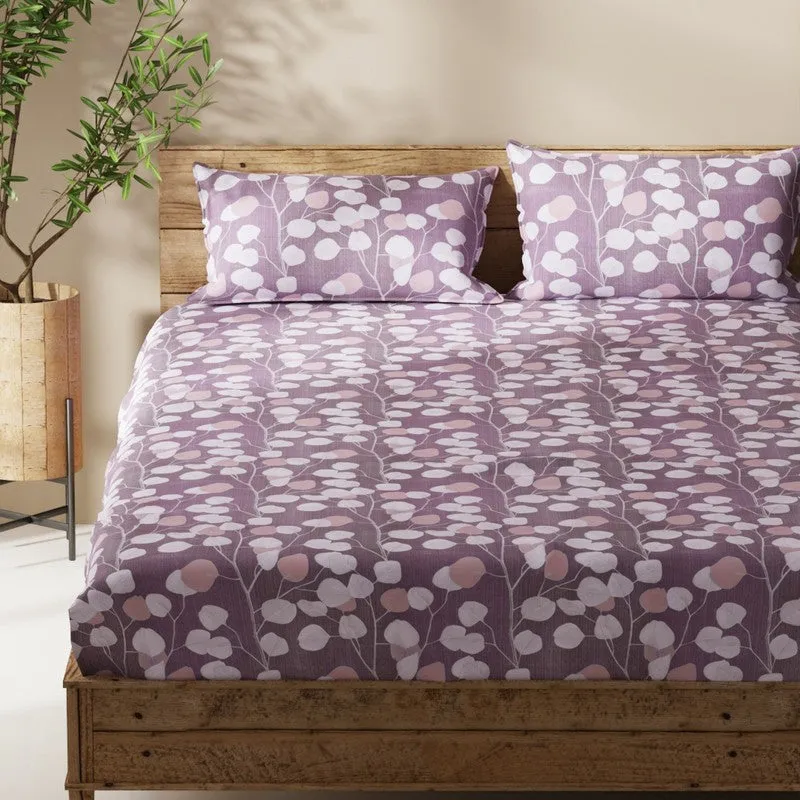 Rivara Bedsheet (Plum) - 115 GSM media 4