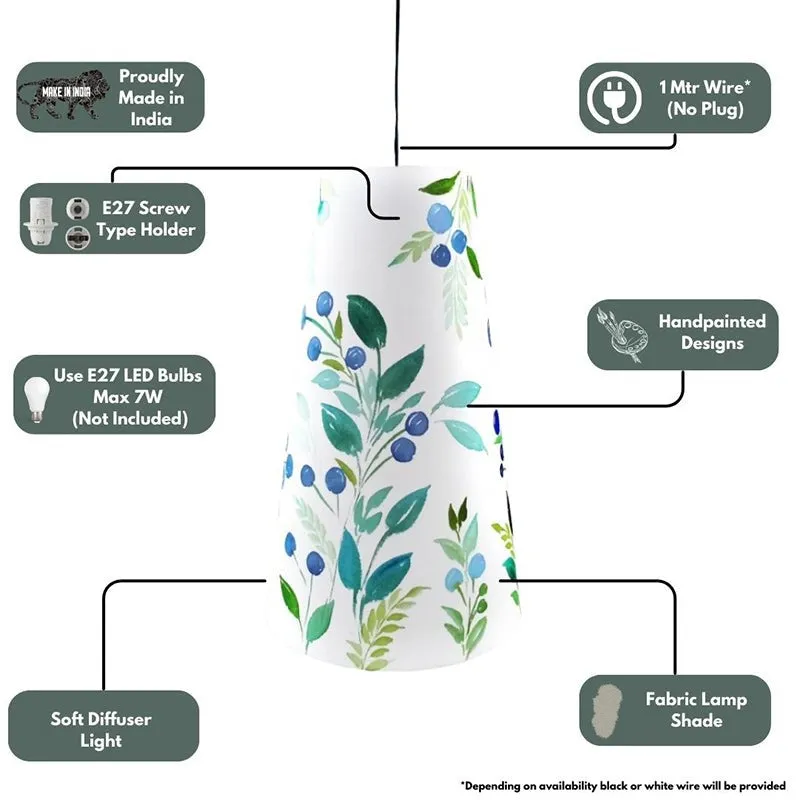 Bloom Perch Cone Handpainted Fabric Ceiling Lamp media 3