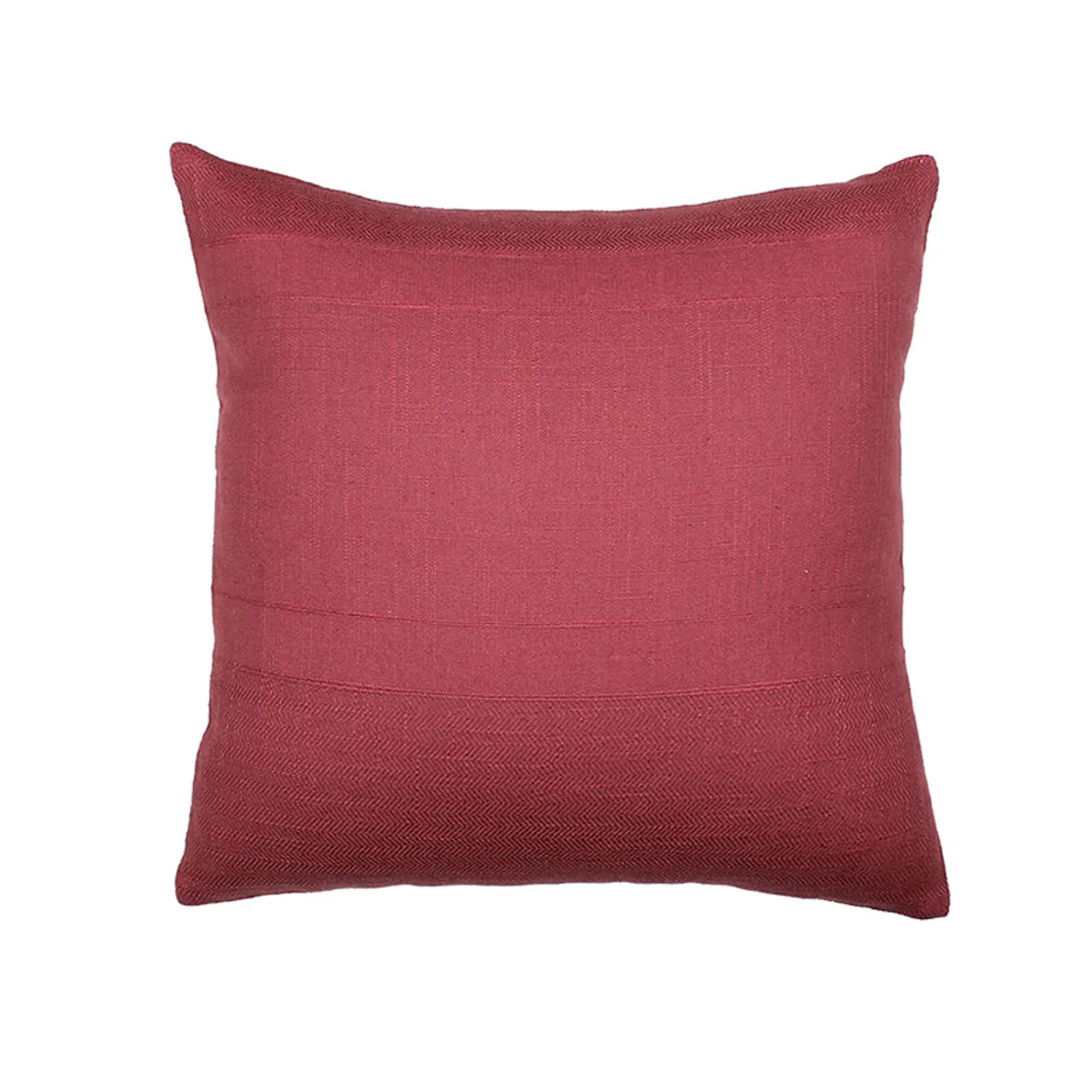 Single red square cushion cover shown front-facing on a white background