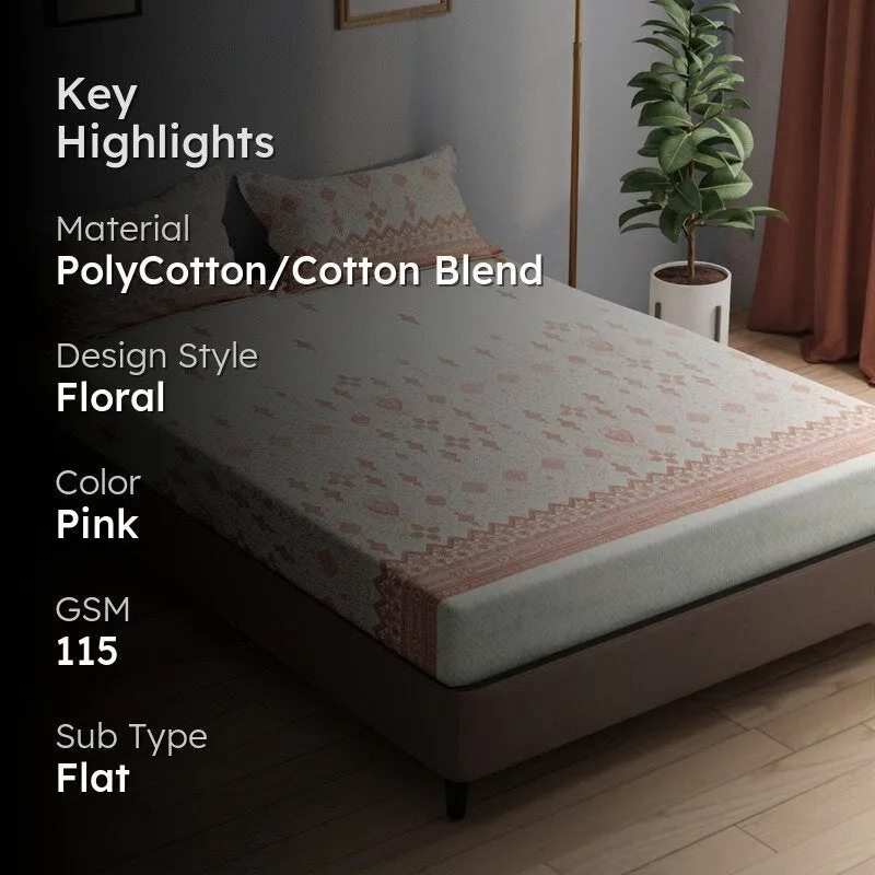 Elvric Bedsheet (Pink) - 115 GSM media 2