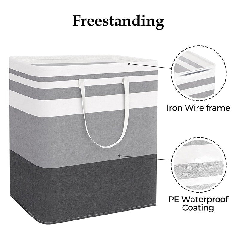 Kiva Cotton Linen Laundry Basket media 4