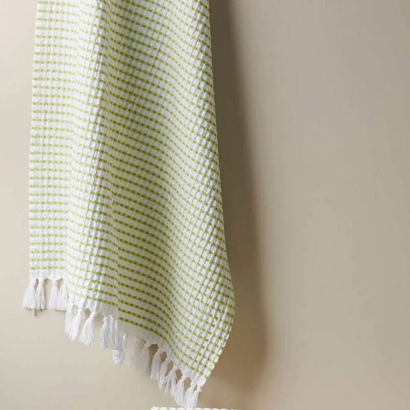 Alyssa Waffle Bath Towel - Light Green media 3