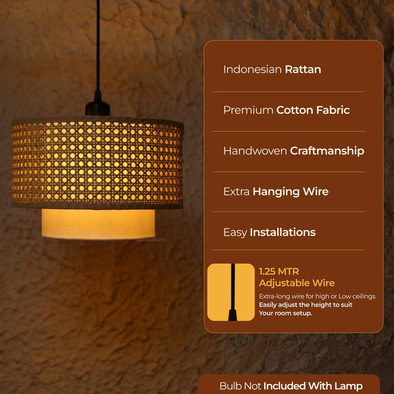 Torlinor Rattan Ceiling Lamp media 6