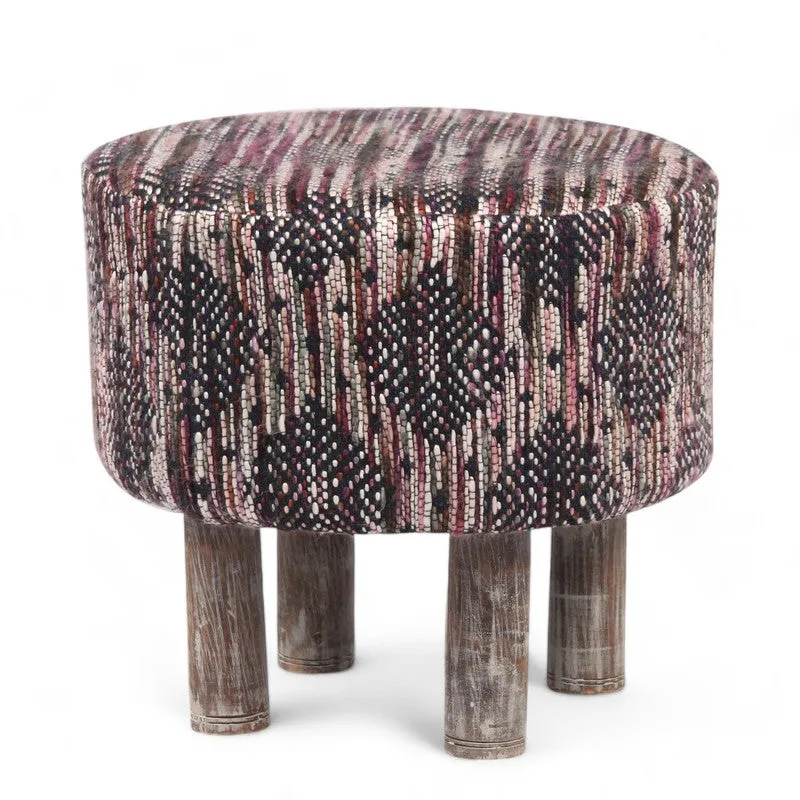 Cverix Acacia Wooden Ottomans - Multicolor media 4