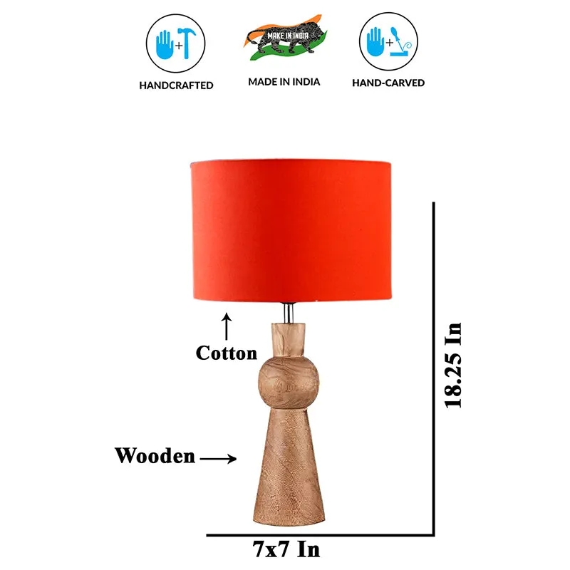 Angler Wooden Table Lamp - Orange,Brown media 5