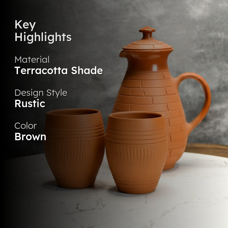 Symphony Terracotta Jug with Glasses - Three Piece Set media 2