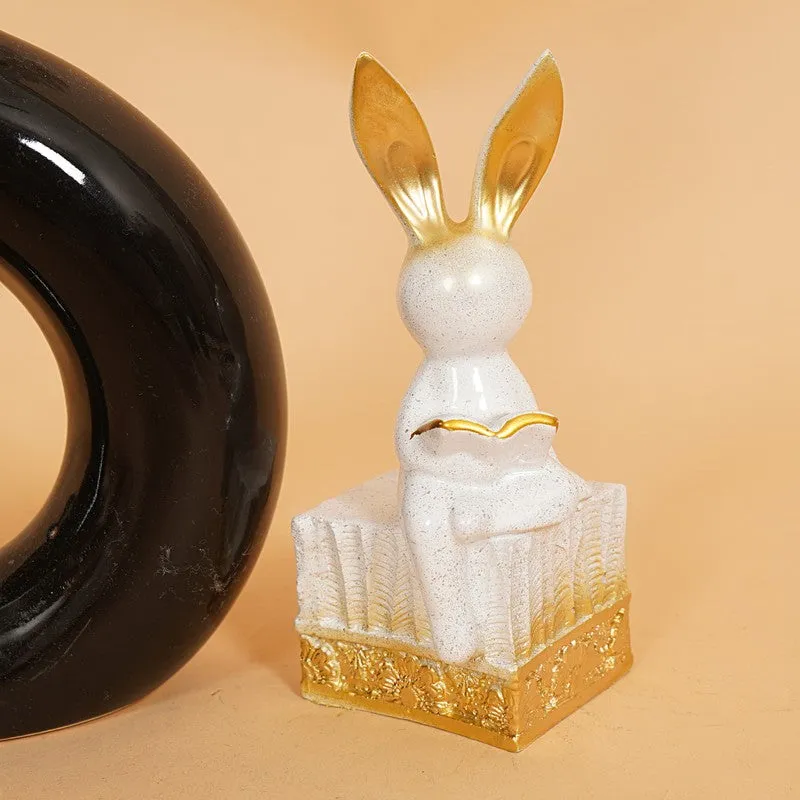 Cute Bunny with Golden Ears Figurine media 3