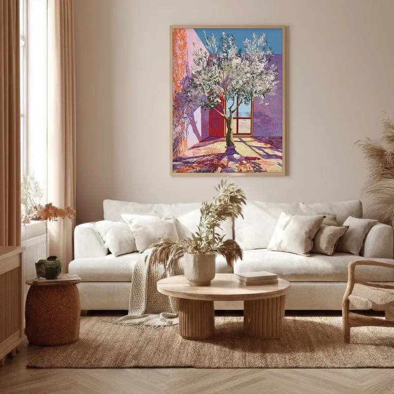 Pastel Canopy Canvas Wall Painting - Brown Frame media 5