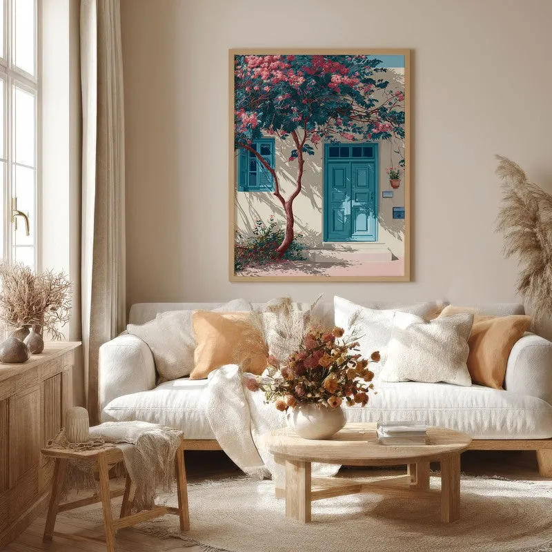Sunlit Wall Canvas Wall Painting - Brown Frame media 4