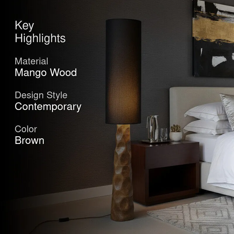 Tall Black Mango Wood Floor Lamp media 2