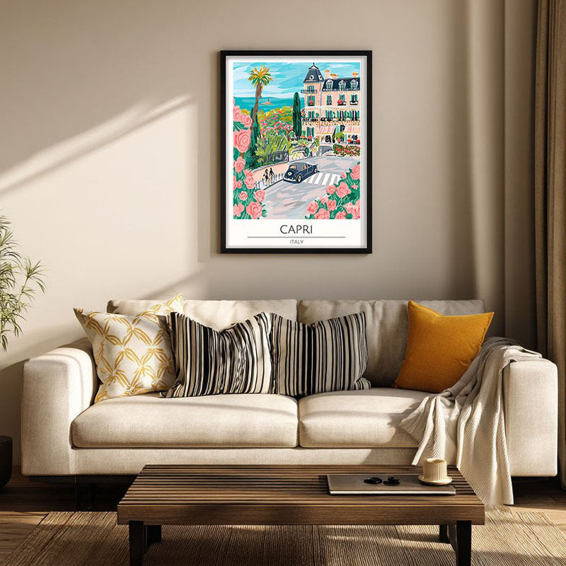 Vintage Capri Framed Canvas Wall Painting