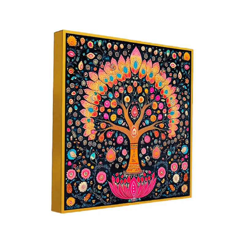 Sylavan Trance Canvas Wall Painting With Frame - Gold media 3