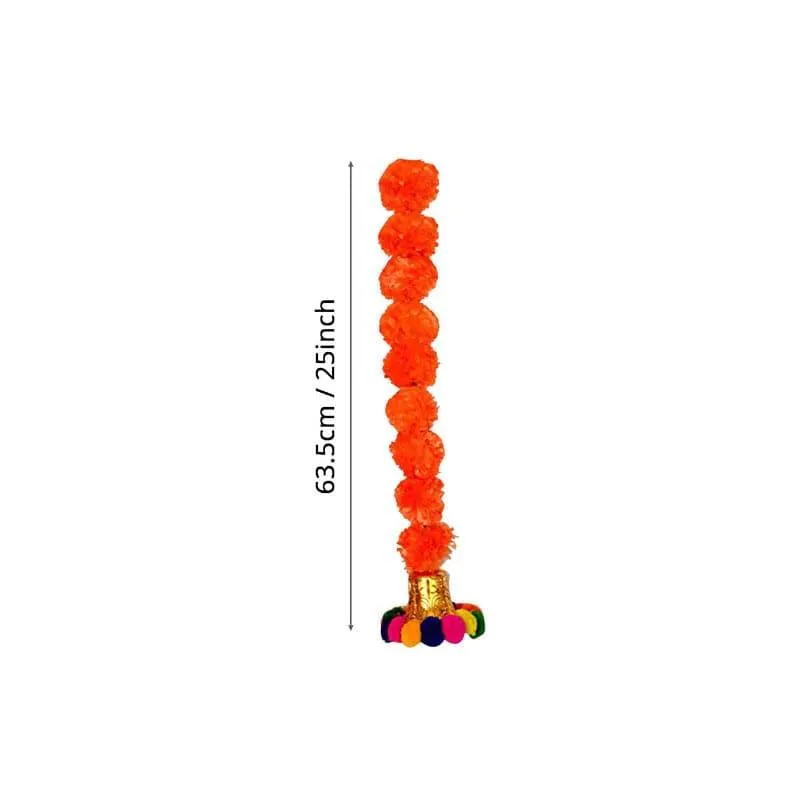 Ethnic Faux Marigold Latkan (Orange) - Set Of Four media 4