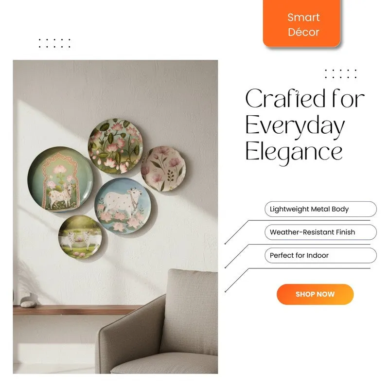 Kamdhenu Grace Wall Plates - Set of Five media 6
