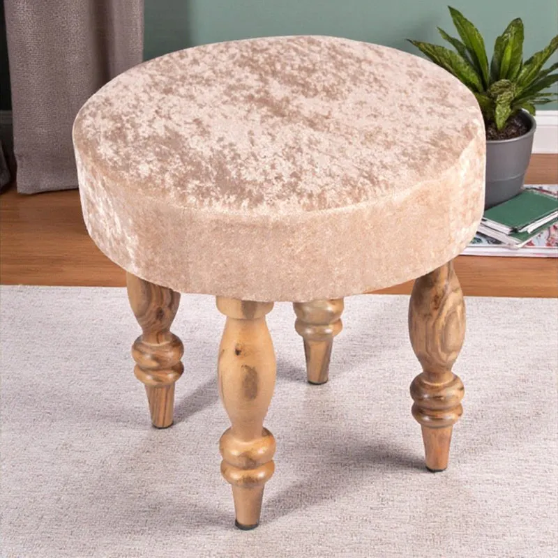Rexon Sheesham Wooden Stools (Beige) - Set Of Two media 4