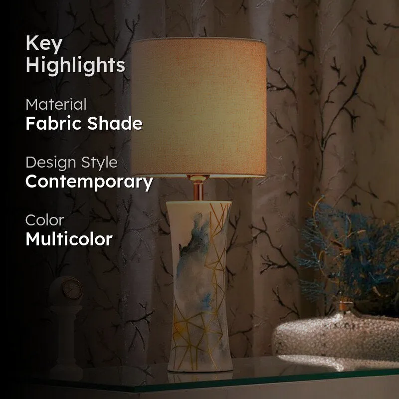 Shine Right Hand Painted Fabric Table Lamp - Multicolor media 2