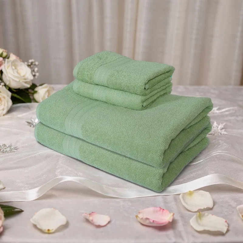PlushAura Cotton Towel Sets (Olive) - Set of Four media 3