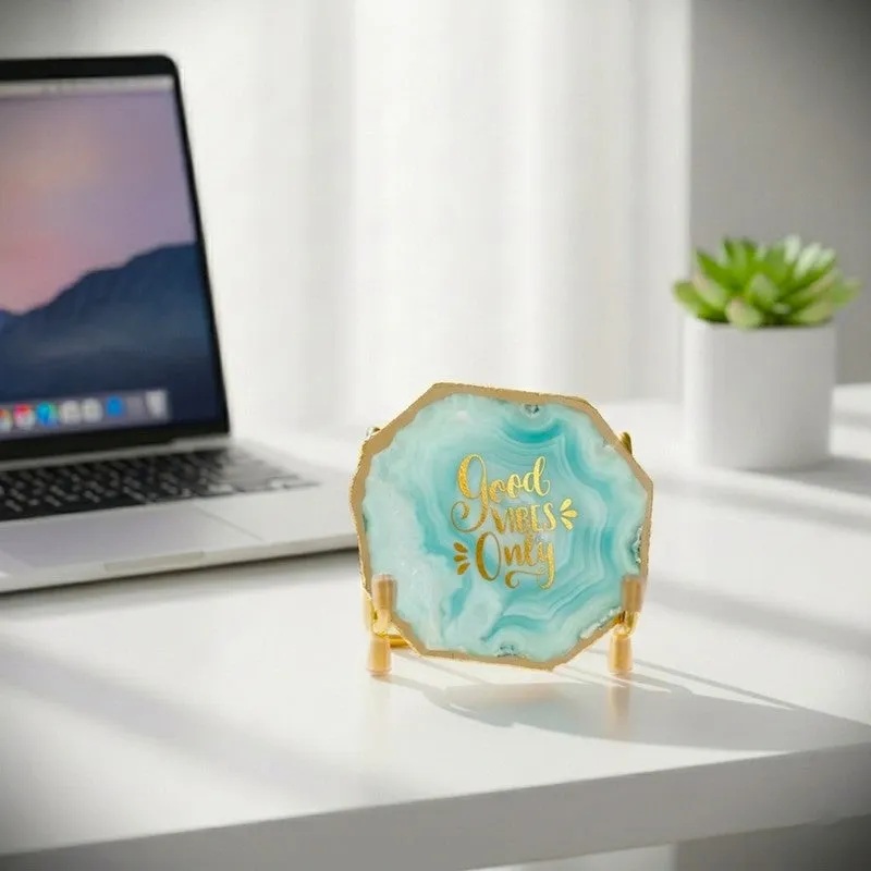 Good Vibes Agate Showpiece - Aqua Blue media 3