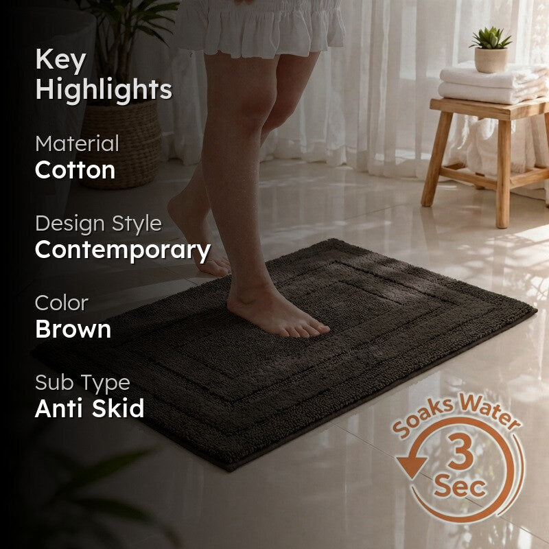 Aqualoom Anti skid Bath Mat  - Brown media 2