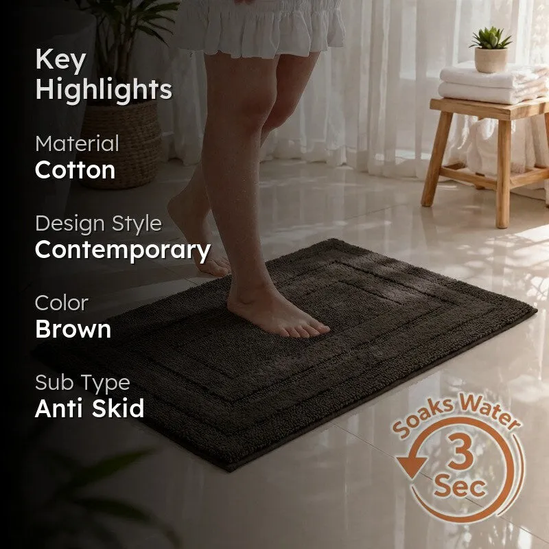 Aqualoom Anti skid Bath Mat  - Brown media 2
