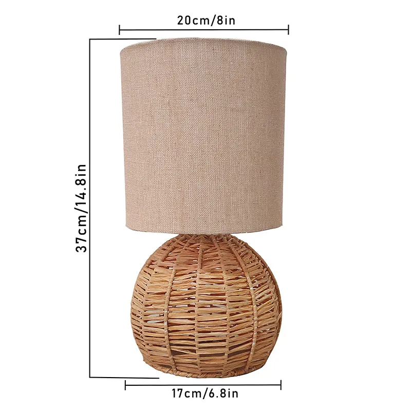 Palladian Raffia Fabric Table Lamp - Beige,Brown media 5