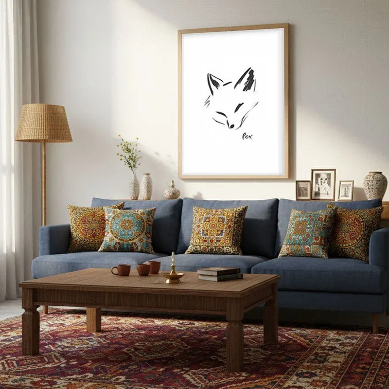 Fox Novo Archival Canvas Wall Art - Natural Brown Frame media 3