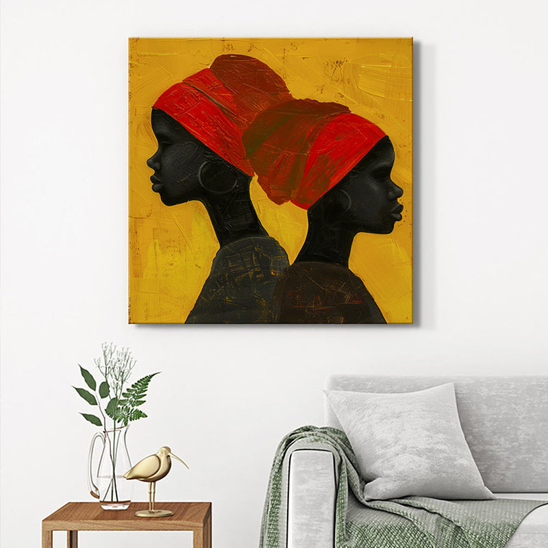 Africans Silhouette Wall Painting