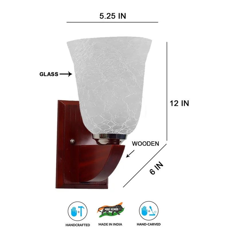 Crystal Bloom Wooden Base Glass Wall Lamp media 8