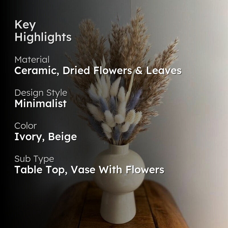 Mushroom Vase With Naturally Dried Flower Bunch image 2