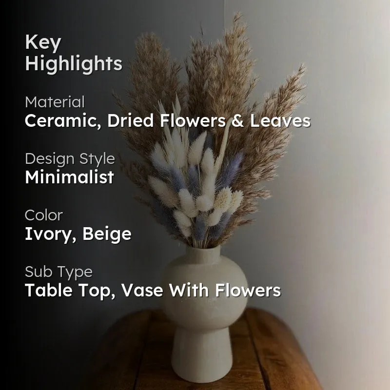 Mushroom Vase With Naturally Dried Flower Bunch media 2