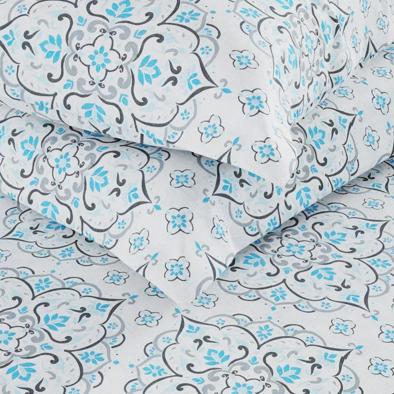 Lopez Cotton Bedsheet (Blue) - 120 TC media 6