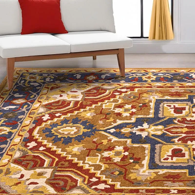 Pavati Hand Tufted Ethnic Wool & Nylon Carpet - Rust Red media 3