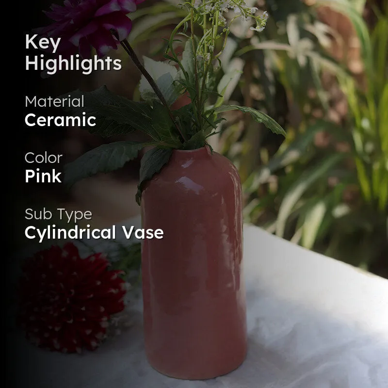 Carmelina Ceramic Vase - Pink media 2