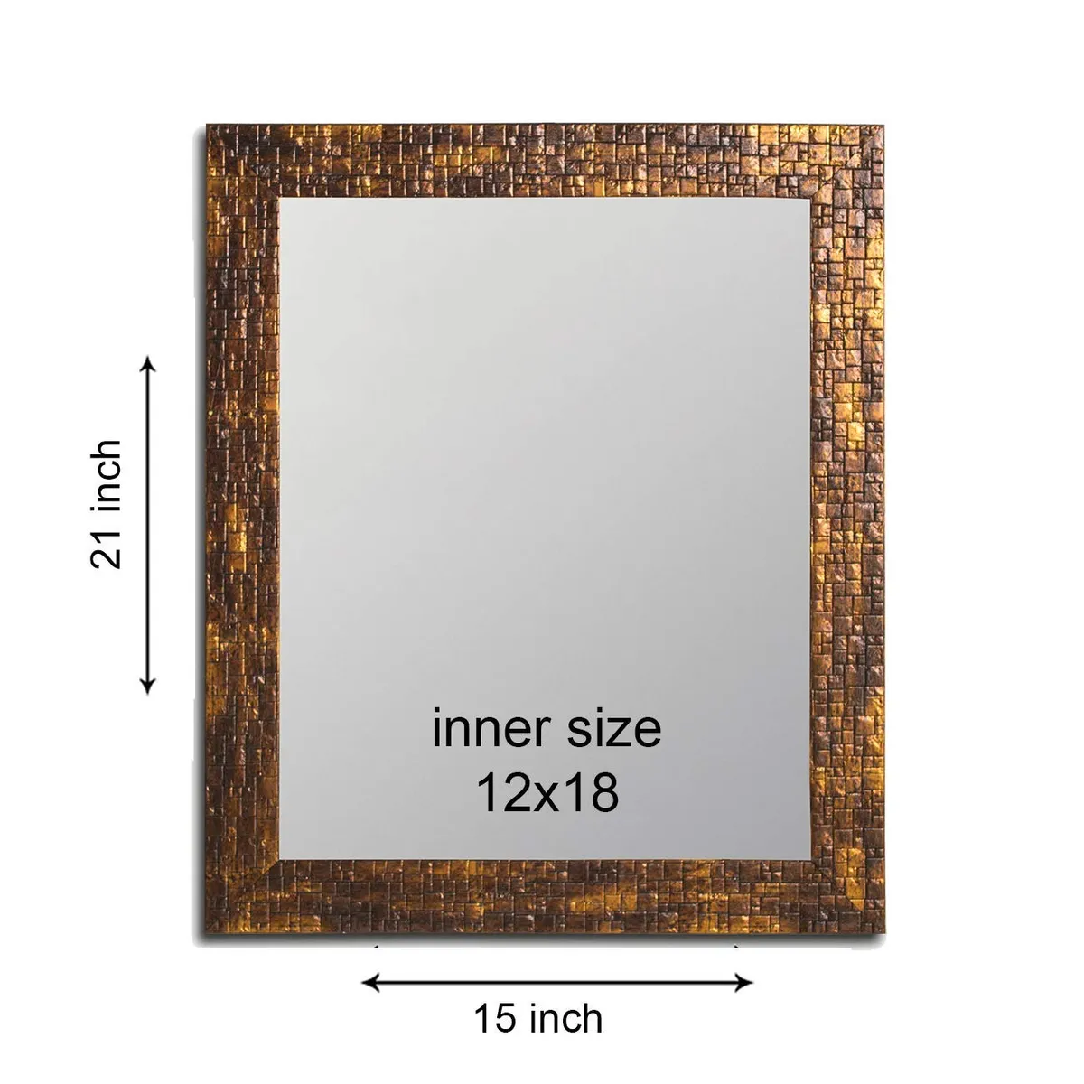 Rustic Wooden Tile Pattern Wall Mirror media 4