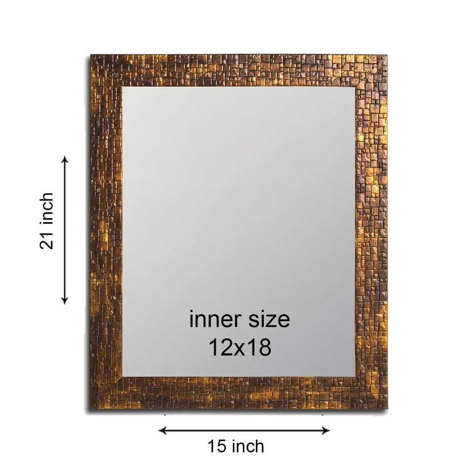 Rustic Wooden Tile Pattern Wall Mirror media 4