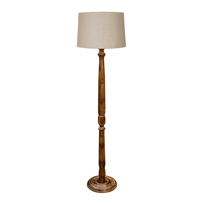 Elfin Serra Wooden Floor Lamp - Light Brown media 3