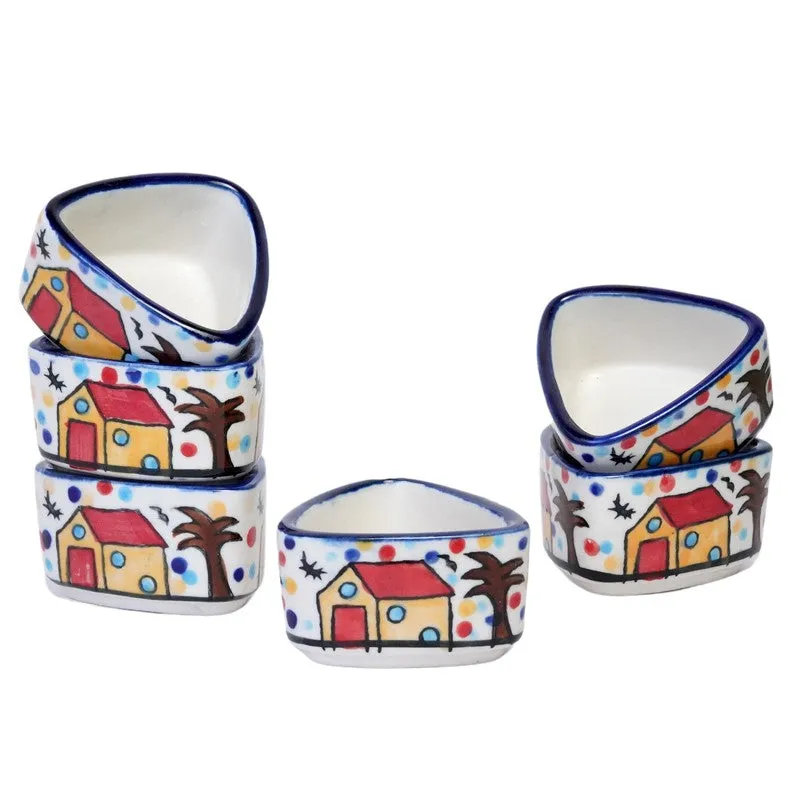 Bowlva Ceramic Dip Bowls (Multicolor ,50 mL Each) - Set Of Six media 5