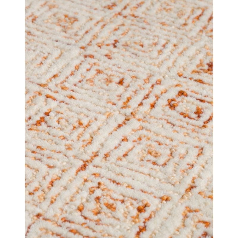 Timeless Textures Hand Tufted Wool Rug - Orange & White media 6