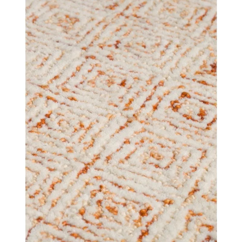 Timeless Textures Hand Tufted Wool Rug - Orange & White media 6