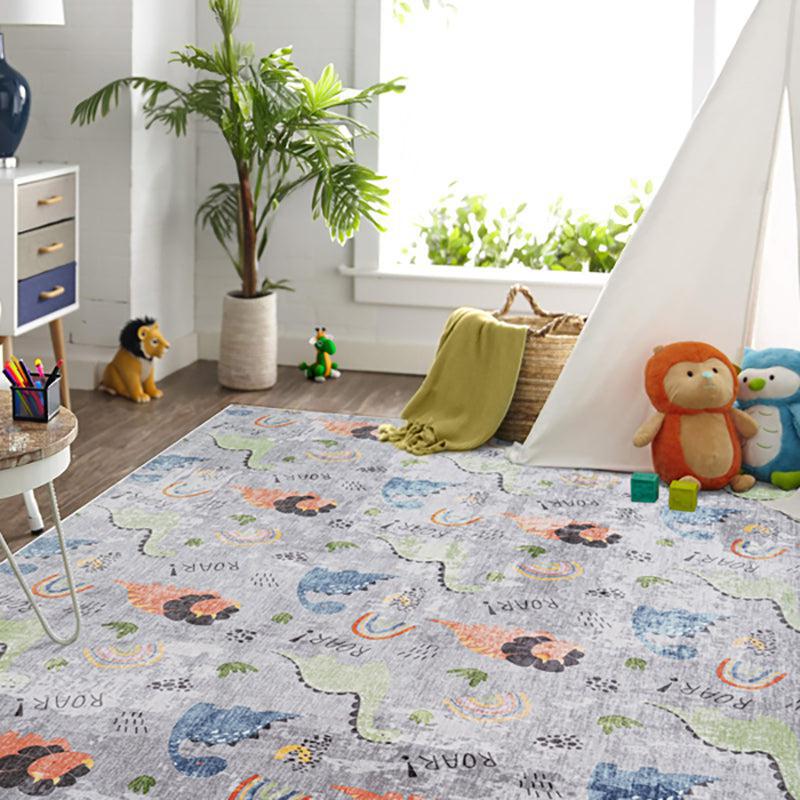 Twinkle Tumble Kids Polyester Anti-Skid Carpet - Grey & Blue media 3