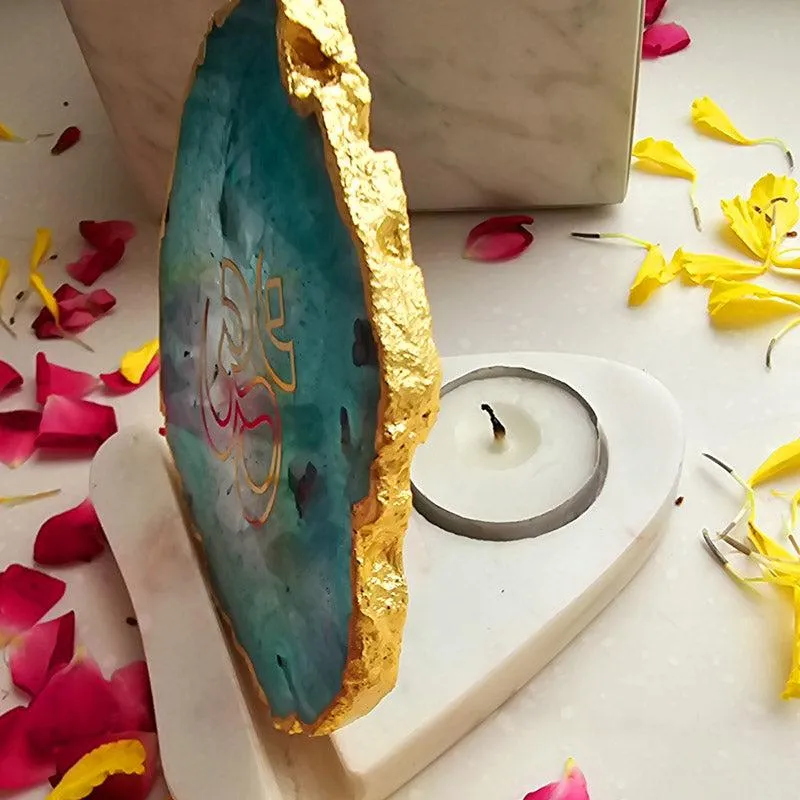 Sacred Om Tealight Candle Holder - Green media 4