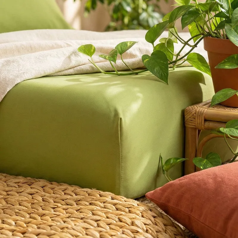 Cotton Candy Cotton Bedsheet (Moss Green) - 210 TC media 5