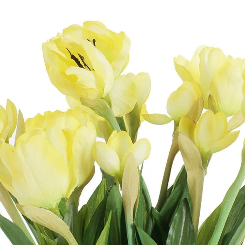 Faux Tulip Bonsai In Ceramic Pot (26 cms) - Yellow media 3