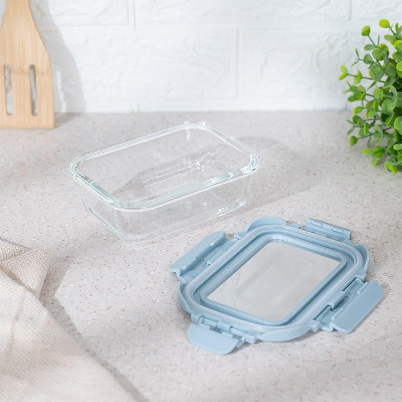 Boro Glass Lunch Box With Steel Lid (Grey) - 370 ML media 3