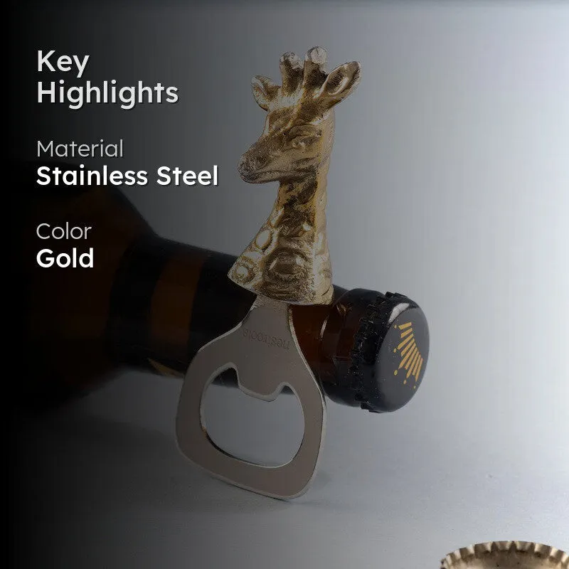 Antler Twist Stainless Steel Bottle Opener - Gold media 2