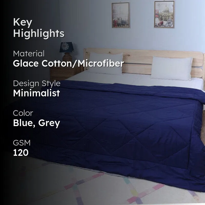 Adova Reversible Microfiber Comforter (Blue & Grey) - 120 GSM media 2