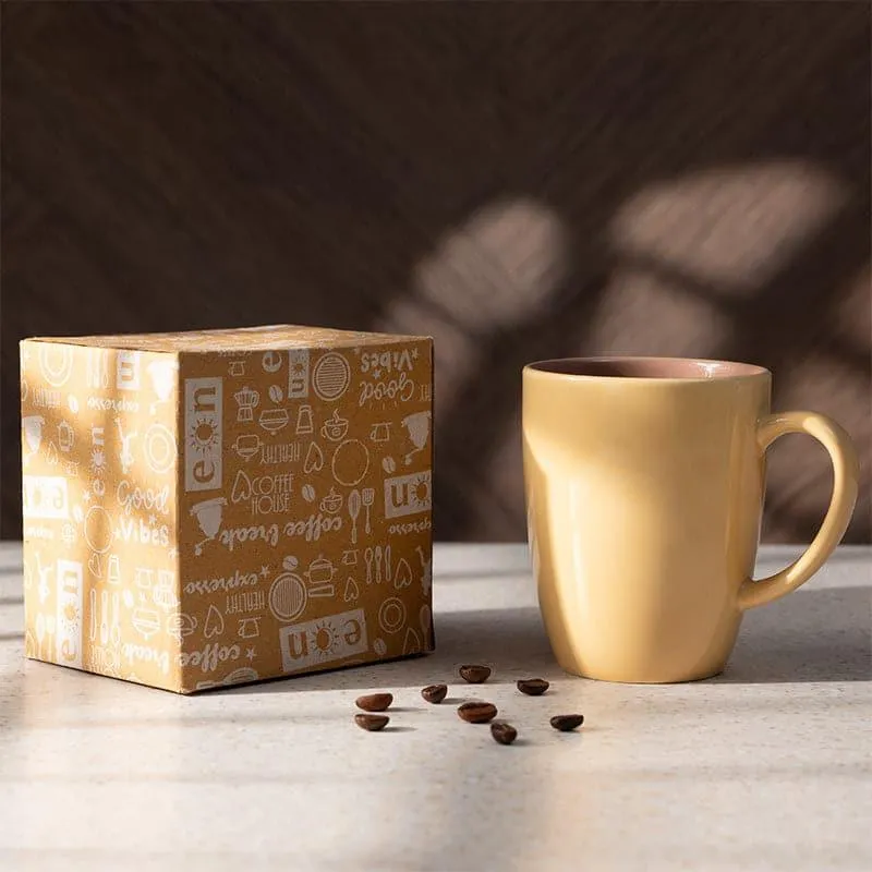 Yuvara Porcelain Coffee Mug (295 mL) - Yellow media 4